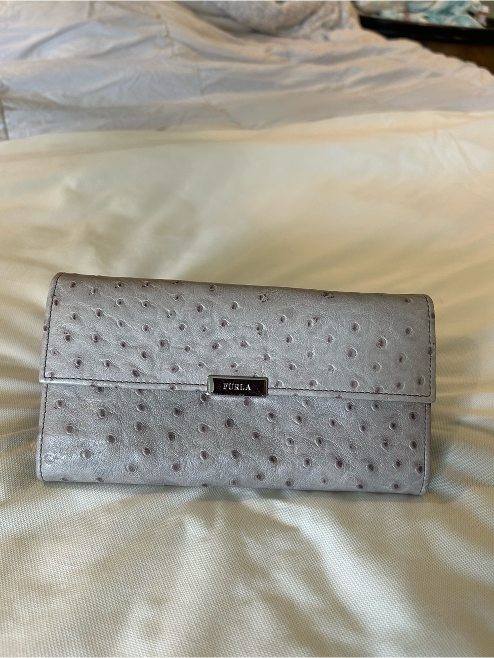 Furla Light Beige Textured Wallet